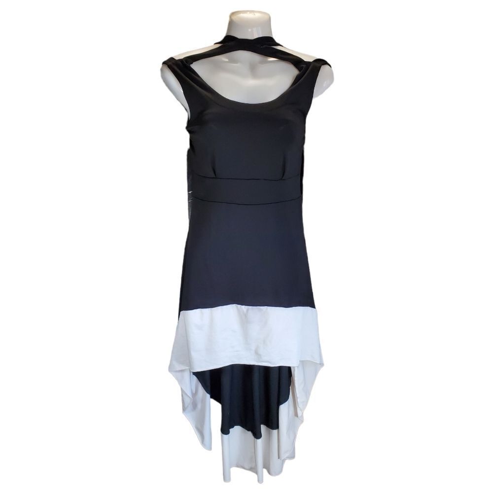 ABODY black and white hi-lo strappy sleeveless S